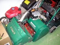 Suffolk 35S petrol cylinder mower with lawn scarifier cassette